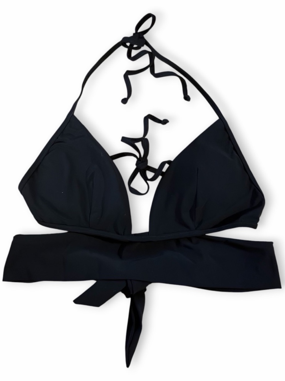 Sauvage Swimwear California Halter Bikini Top Black Sz Medium